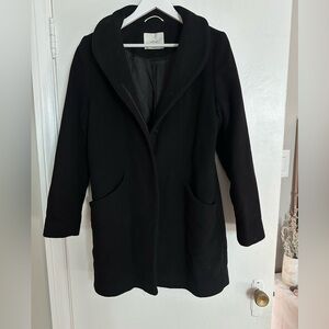 Wilfred Aritzia Black Women's Cashmere/Wool-Blend Coat